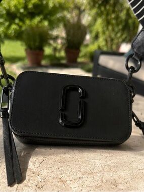 Marc Jacobs Black Camera Crossbody with Double-J Logo